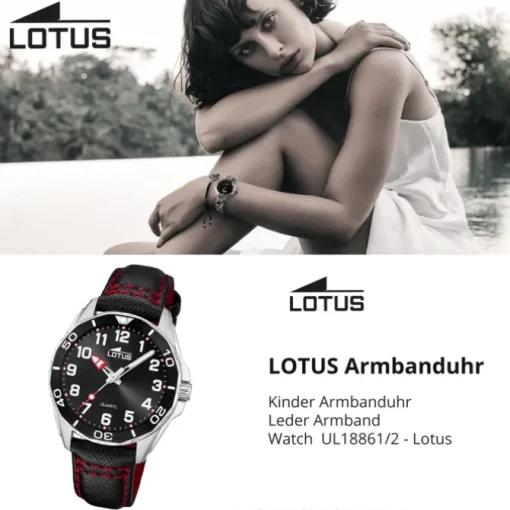 Lotus Jugend Kinderuhr Leder schwarz Lotus Classic Armbanduhr UL18861/2