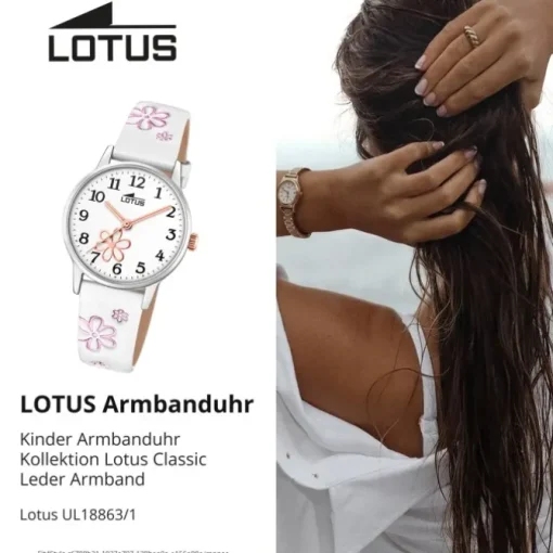 Lotus Jugend Kinderuhr Leder weiß Lotus Classic Armbanduhr UL18863/1