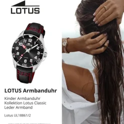 Lotus Jugend Kinderuhr Leder schwarz Lotus Classic Armbanduhr UL18861/2