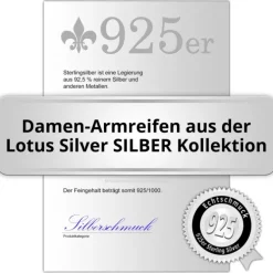 LOTUS Silver - Damen Armreif Zweige weiß aus 925 Silber JLP1783-2-1