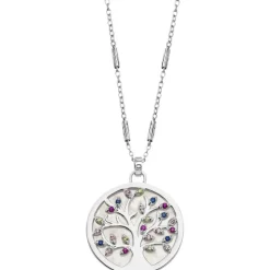 LOTUS Silver - Damen Halskette Lebensbaum farbig aus 925 Silber JLP1889-1-1