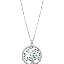 LOTUS Silver - Damen Halskette Lebensbaum grün-weiß aus 925 Silber JLP1895-1-1