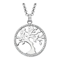 LOTUS Silver - Damen Halskette Lebensbaum weiß aus 925 Silber JLP1778-1-1