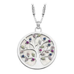 LOTUS Silver - Damen Halskette Lebensbaum farbig aus 925 Silber JLP1889-1-1