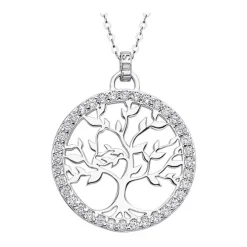 LOTUS Silver - Damen Halskette Lebensbaum weiß aus 925 Silber JLP1746-1-1