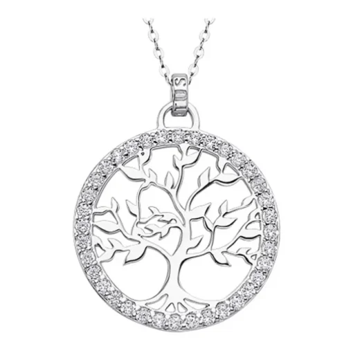LOTUS Silver - Damen Halskette Lebensbaum weiß aus 925 Silber JLP1746-1-1