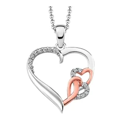 LOTUS Silver - Damen Halskette Herzen weiß, rosevergoldet 925 Silber JLP1596-1-1