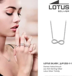 LOTUS Silver - Damen Halskette Unendlich weiß aus 925 Silber JLP1253-1-1