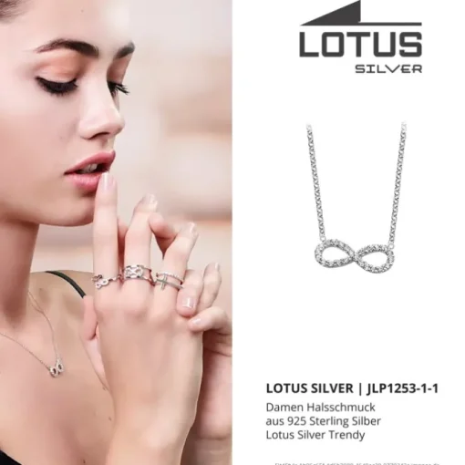 LOTUS Silver - Damen Halskette Unendlich weiß aus 925 Silber JLP1253-1-1