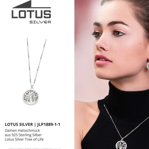LOTUS Silver - Damen Halskette Lebensbaum farbig aus 925 Silber JLP1889-1-1