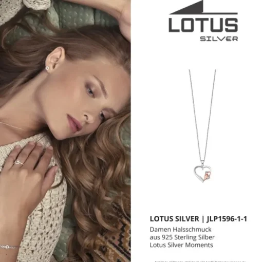 LOTUS Silver - Damen Halskette Herzen weiß, rosevergoldet 925 Silber JLP1596-1-1
