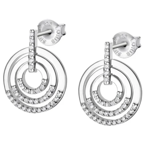 LOTUS Silver - Damen Ohrring Kreise weiß Ohrstecker aus 925 Silber JLP1755-4-1