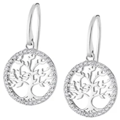 LOTUS Silver - Damen Ohrring Lebensbaum weiß Ohrhänger 925 Silber JLP1746-4-1
