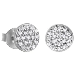 LOTUS Silver - Damen Ohrring Kreis weiß Ohrstecker aus 925 Silber JLP1258-4-1