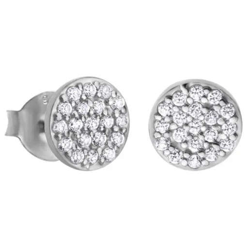 LOTUS Silver - Damen Ohrring Kreis weiß Ohrstecker aus 925 Silber JLP1258-4-1