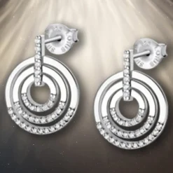 LOTUS Silver - Damen Ohrring Kreise weiß Ohrstecker aus 925 Silber JLP1755-4-1
