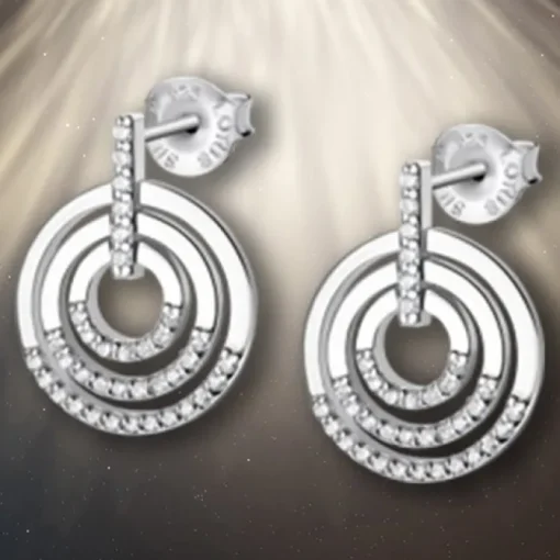 LOTUS Silver - Damen Ohrring Kreise weiß Ohrstecker aus 925 Silber JLP1755-4-1