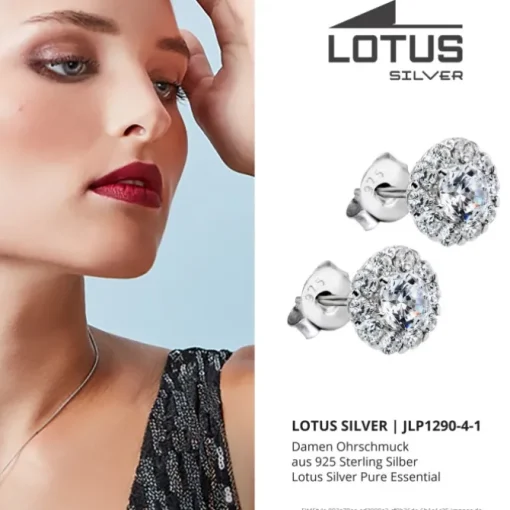 LOTUS Silver - Damen Ohrring Blume weiß Ohrstecker aus 925 Silber JLP1290-4-1
