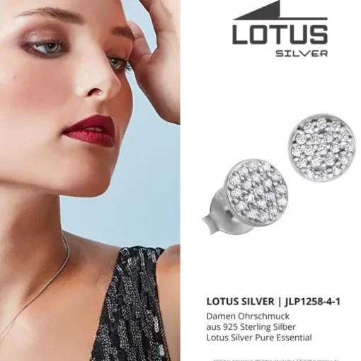 LOTUS Silver - Damen Ohrring Kreis weiß Ohrstecker aus 925 Silber JLP1258-4-1