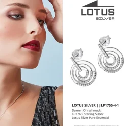 LOTUS Silver - Damen Ohrring Kreise weiß Ohrstecker aus 925 Silber JLP1755-4-1