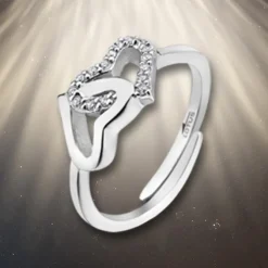 LOTUS Silver - Damen Ring Herzen weiß verstellbaren Ring 925 Silber JLP1594-3-1