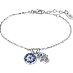 LOTUS Silver Armband Hand der Fatima 925 Silber blau Zirkonia Mystic JLP1969-2-1