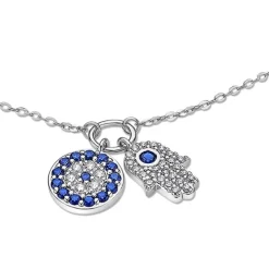 LOTUS Silver Armband Hand der Fatima 925 Silber blau Zirkonia Mystic JLP1969-2-1