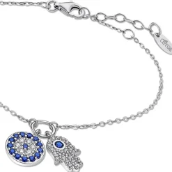 LOTUS Silver Armband Hand der Fatima 925 Silber blau Zirkonia Mystic JLP1969-2-1