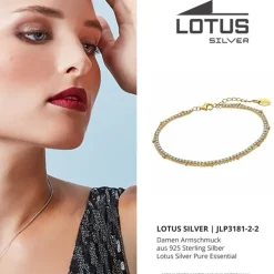 LOTUS Silver Armband Zirkoniasteine gold 925 Silber Pure Essential JLP3181-2-2