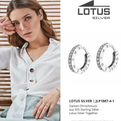 LOTUS Silver Creolen 925 Silber LP1887-4/1 weiß Zirkonia Together JLP1887-4-1