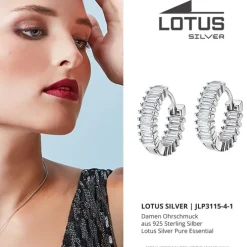 LOTUS Silver Creolen Zirkoniastein 925 Silber Pure Essential JLP3115-4-1