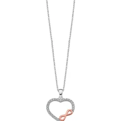 LOTUS Silver Damen Halskette Herz Unendlich rosevergoldet 925 Silber JLP1595-1-1