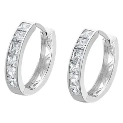 LOTUS Silver Damen Ohrringe Zirkonia weiß Creolen aus 925 Silber JLP1936-4-1
