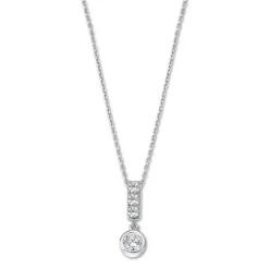 LOTUS Silver Halskette 925 Silber weiß Zirkonia Pure Essential JLP3083-1-1