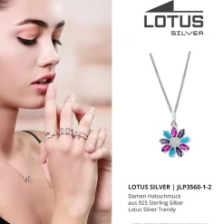 LOTUS Silver Halskette Blume 925 Silber Lotus Silver Trendy JLP3560-1-2