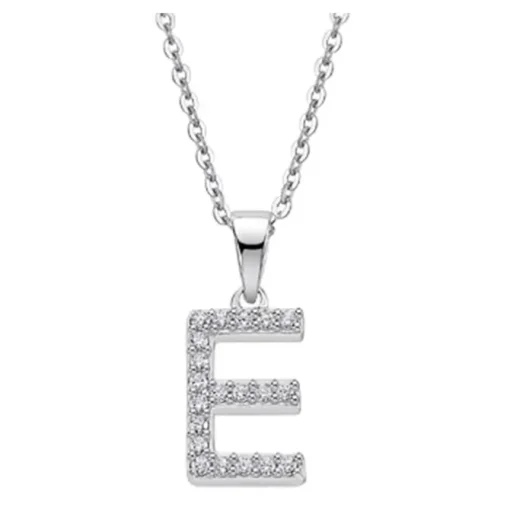 LOTUS Silver Halskette Buchstabe E 925 Silber LP1958-1/E Zirkonia JLP1958-1-E