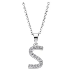 LOTUS Silver Halskette Buchstabe S 925 Silber LP1958-1/S Zirkonia JLP1958-1-S