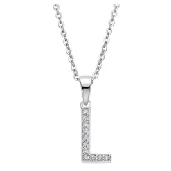 LOTUS Silver Halskette Buchstabe L 925 Silber LP1958-1/L Zirkonia JLP1958-1-L