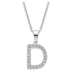 LOTUS Silver Halskette Buchstabe D 925 Silber LP1958-1/D Zirkonia JLP1958-1-D