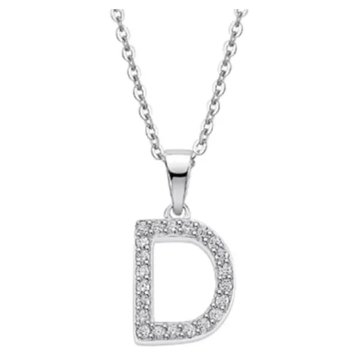 LOTUS Silver Halskette Buchstabe D 925 Silber LP1958-1/D Zirkonia JLP1958-1-D