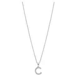LOTUS Silver Halskette Buchstabe C 925 Silber LP1958-1/C Zirkonia JLP1958-1-C