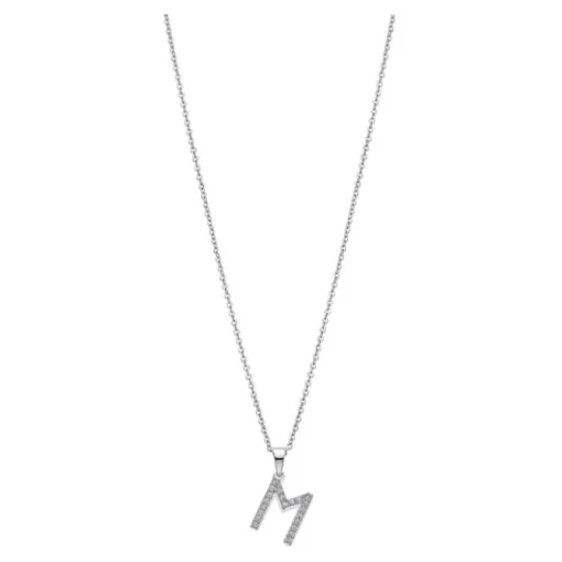 LOTUS Silver Halskette Buchstabe M 925 Silber LP1958-1/M Zirkonia JLP1958-1-M