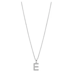 LOTUS Silver Halskette Buchstabe E 925 Silber LP1958-1/E Zirkonia JLP1958-1-E
