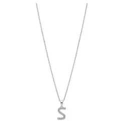 LOTUS Silver Halskette Buchstabe S 925 Silber LP1958-1/S Zirkonia JLP1958-1-S