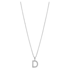 LOTUS Silver Halskette Buchstabe D 925 Silber LP1958-1/D Zirkonia JLP1958-1-D