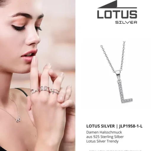 LOTUS Silver Halskette Buchstabe L 925 Silber LP1958-1/L Zirkonia JLP1958-1-L