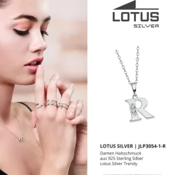 LOTUS Silver Halskette Buchstabe R 925 Silber Lotus Silver Trendy JLP3054-1-R