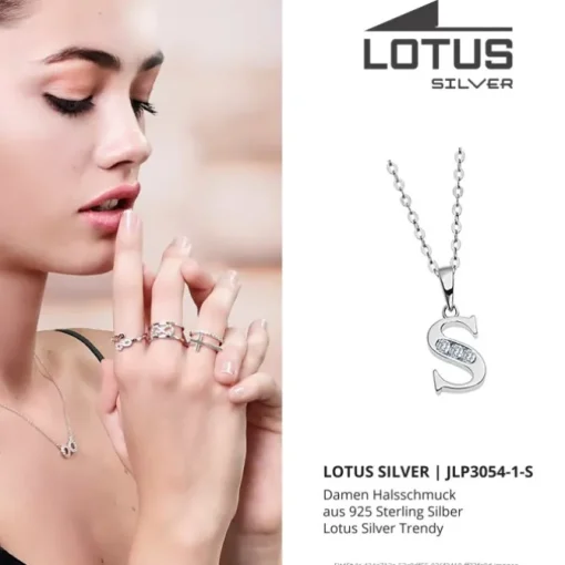 LOTUS Silver Halskette Buchstabe S 925 Silber Lotus Silver Trendy JLP3054-1-S