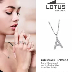 LOTUS Silver Halskette Buchstabe A 925 Silber LP1958-1/A Zirkonia JLP1958-1-A
