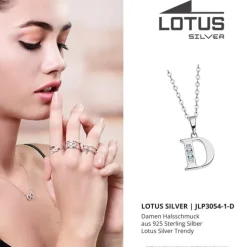 LOTUS Silver Halskette Buchstabe D 925 Silber Lotus Silver Trendy JLP3054-1-D